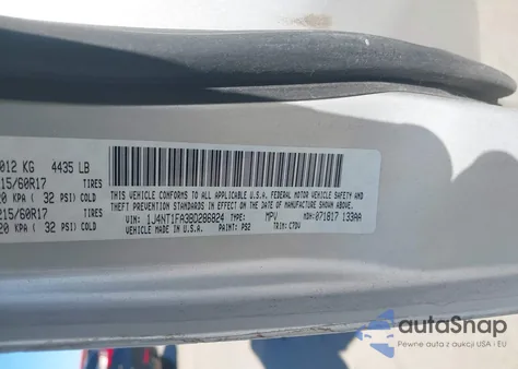 2011 Jeep Compass from USA, damaged, VIN 1J4NT1FA3BD286824